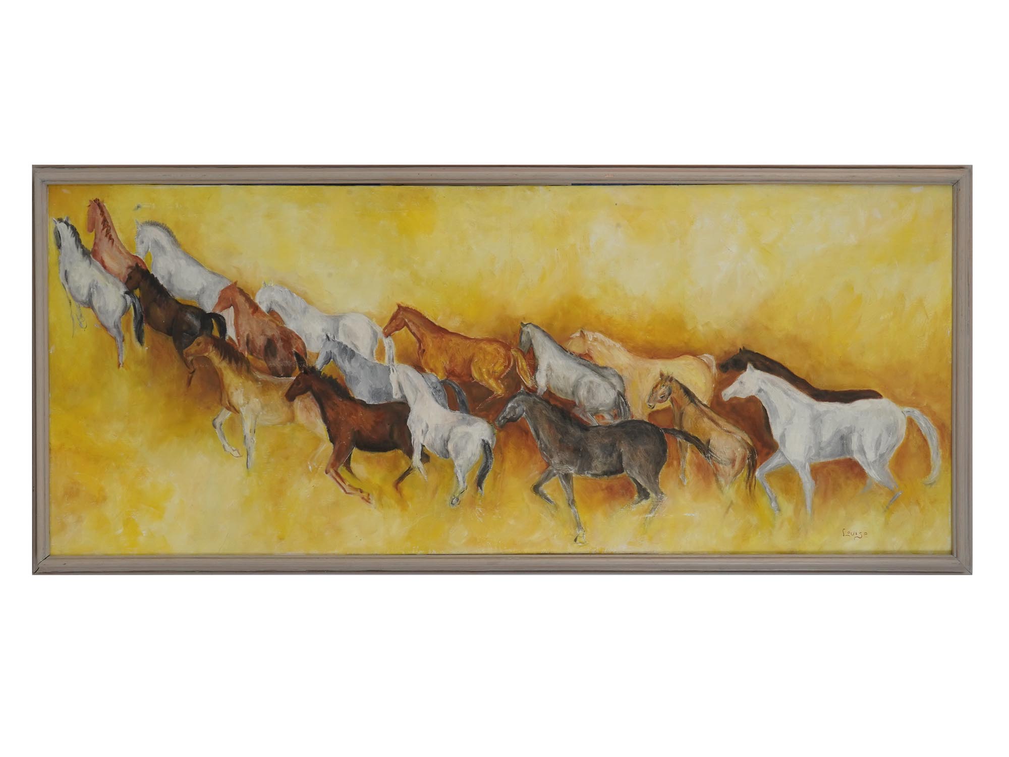 EXPRESSIONIST HORSE OIL PAINTING SIGNED BY ARTIST PIC-